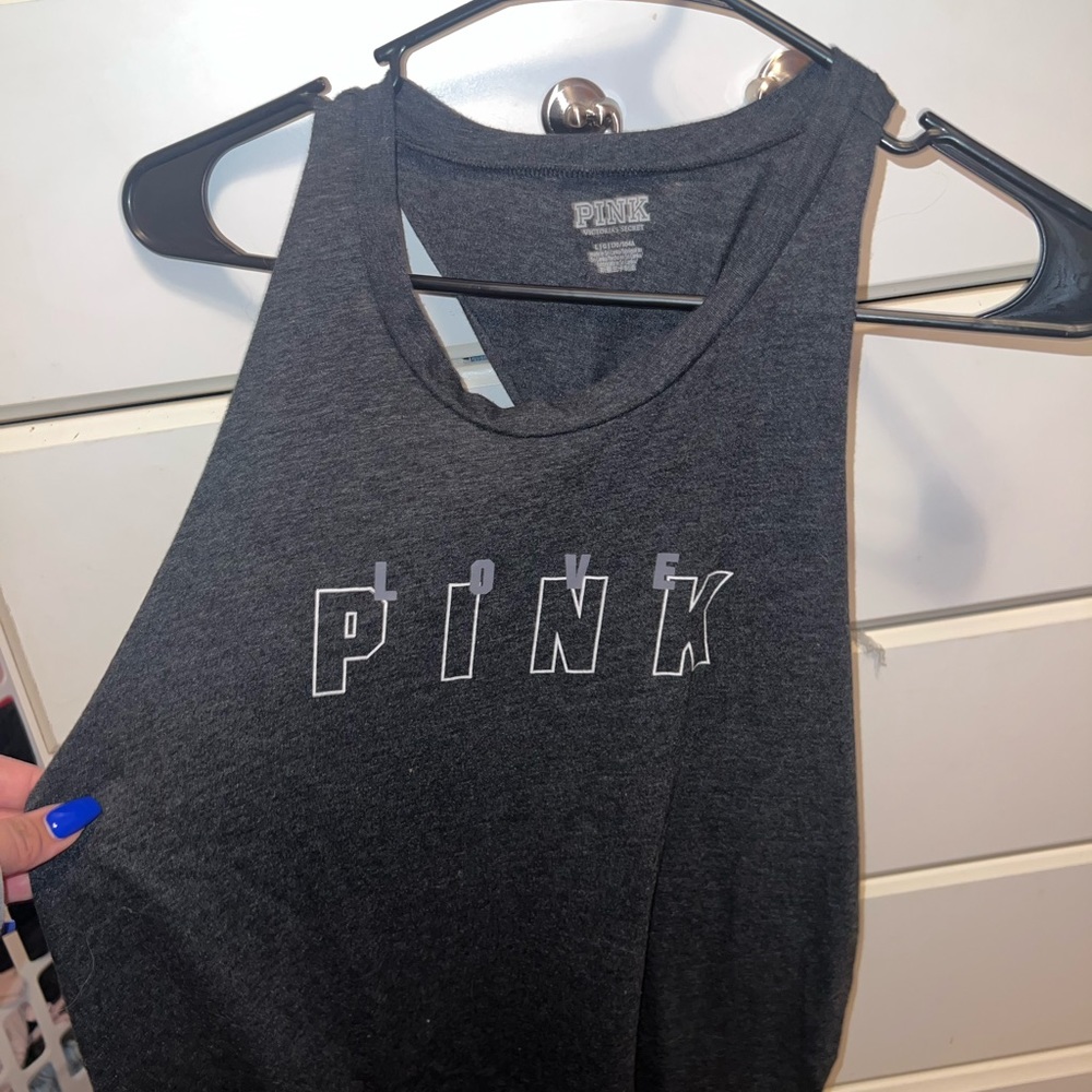 Grey tank top from pink